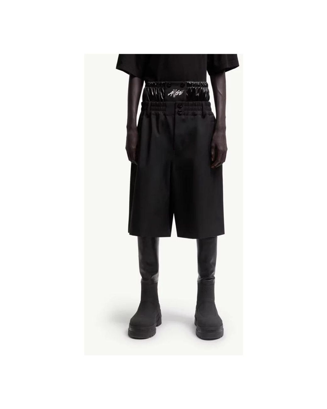 Moncler Black Bermudas for men