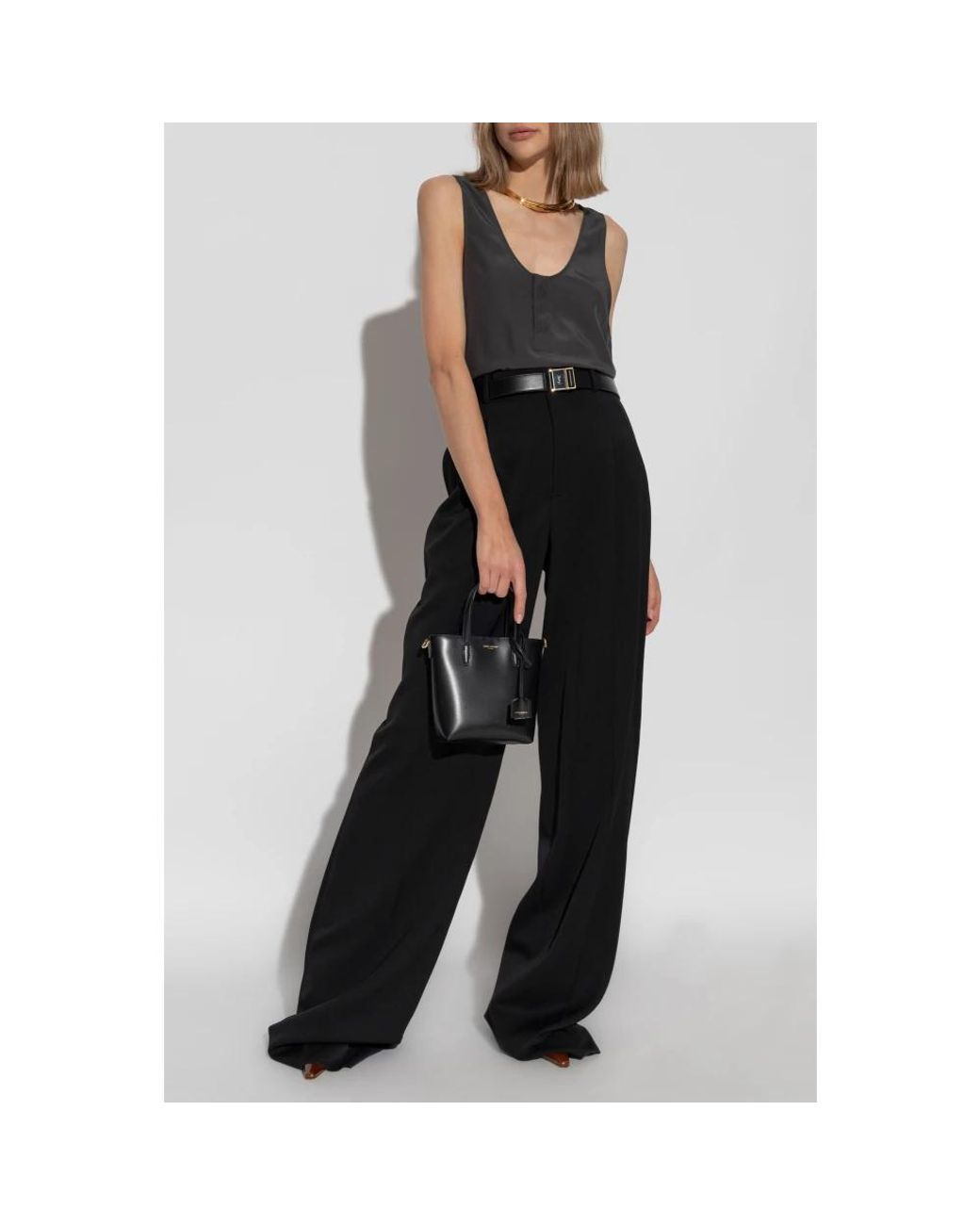 Saint Laurent Black Sleeveless Tops