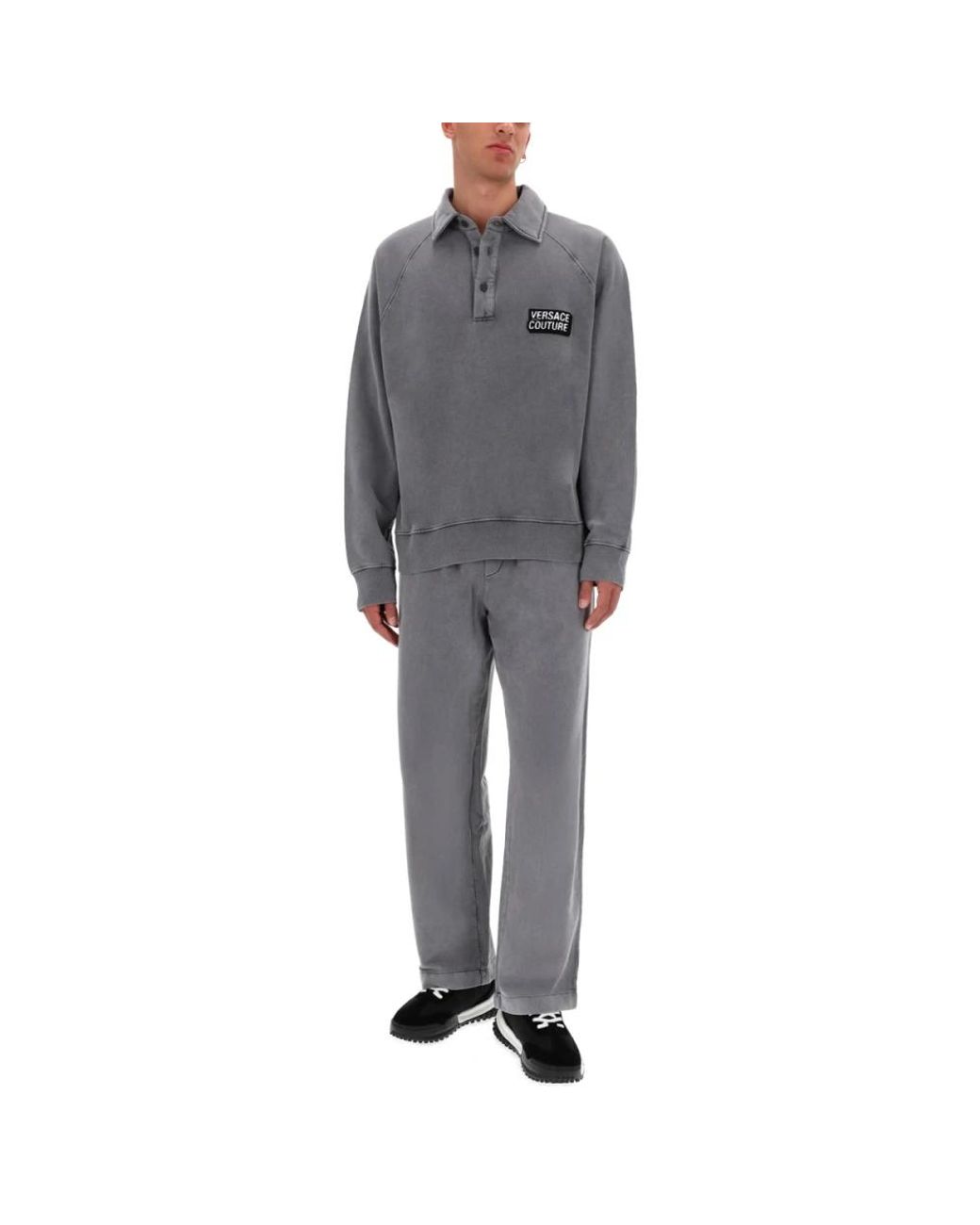 Versace Jeans Couture Gray Straight Trousers for men