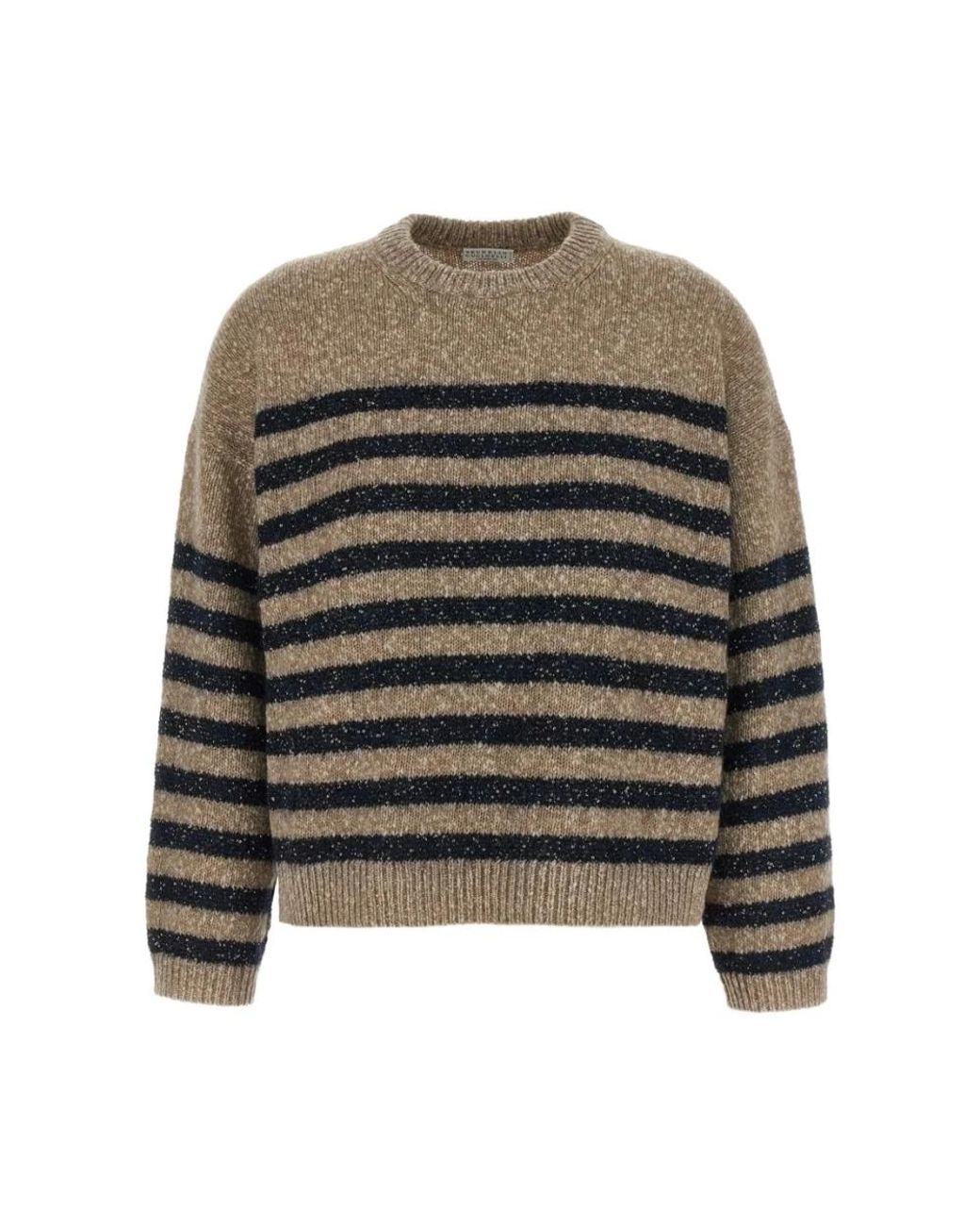 Brunello Cucinelli Gray Round-Neck Knitwear