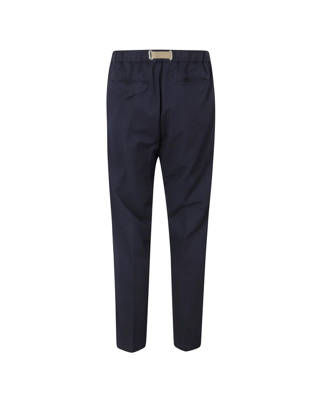 White Sand Blue Straight Trousers for men