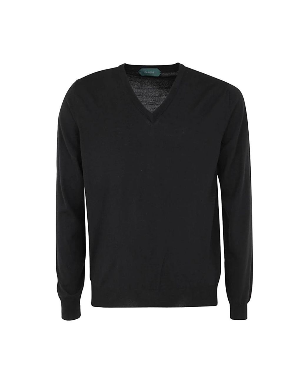 Zanone V-Ausschnitt Basic Pullover Pullover in Black für Herren