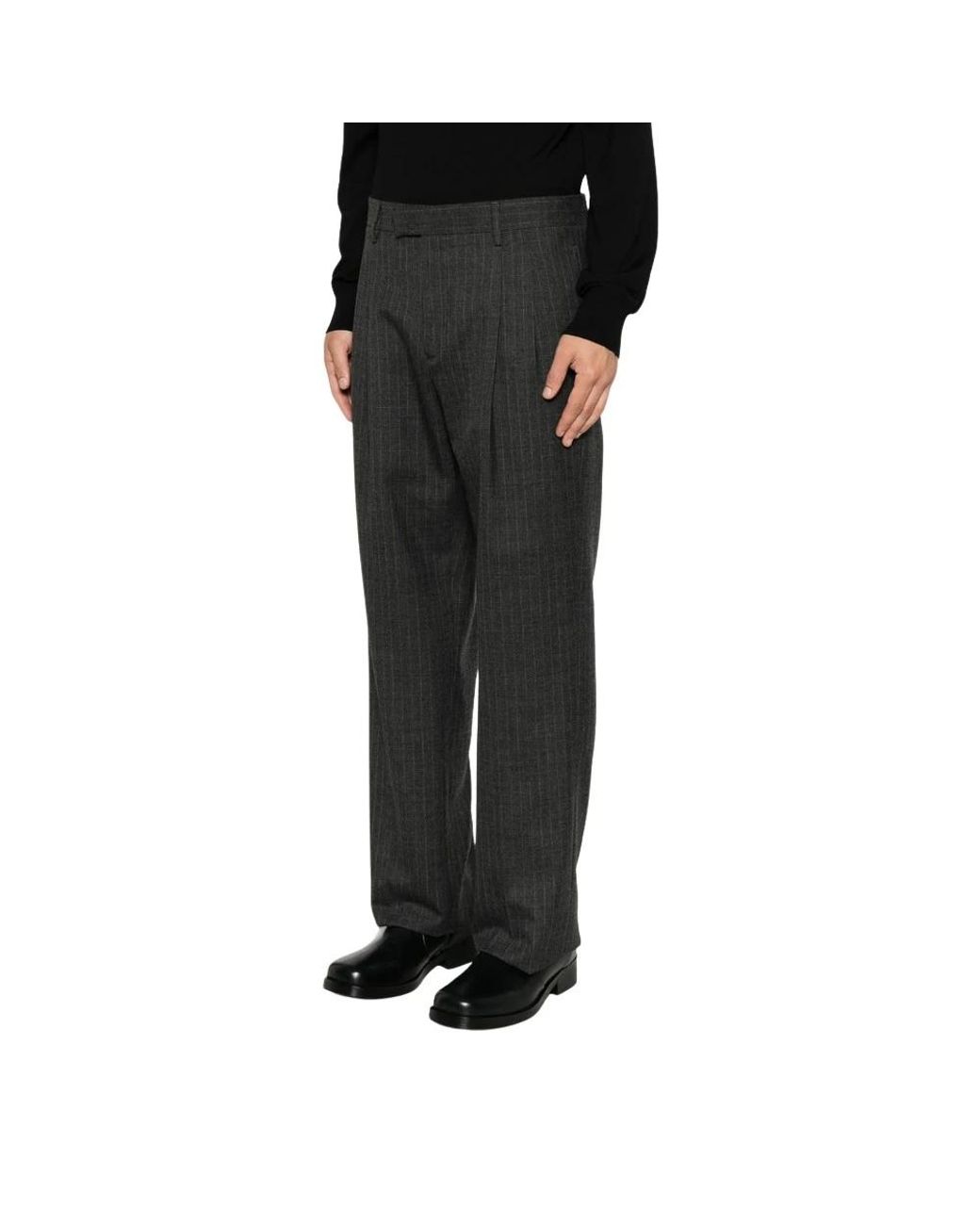 Lardini Black Straight Trousers for men
