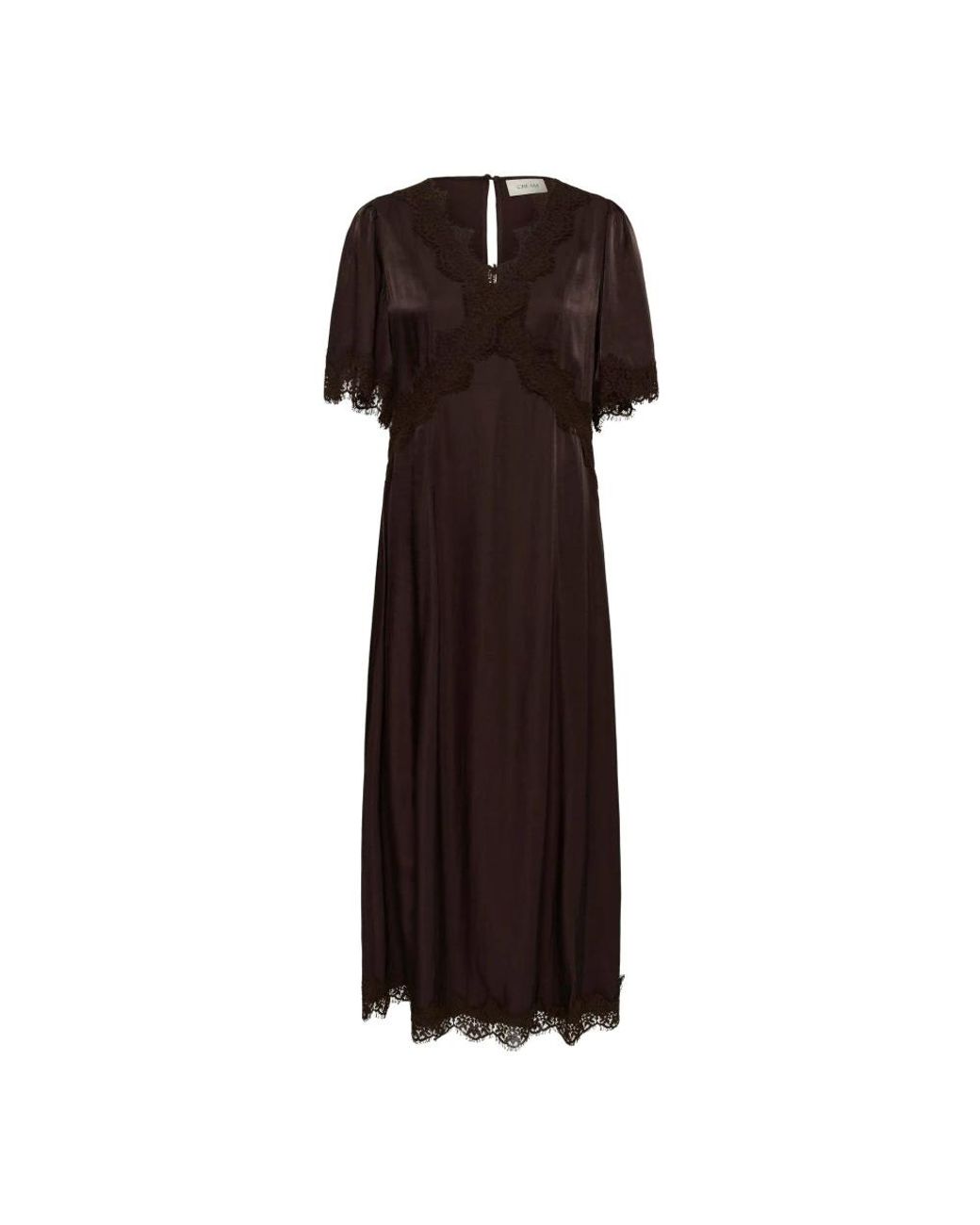 Cream Midi Jurk in het Brown