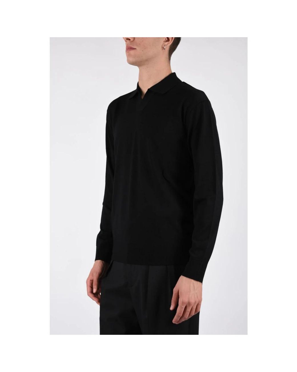 Paolo Pecora Black Polo Shirts for men