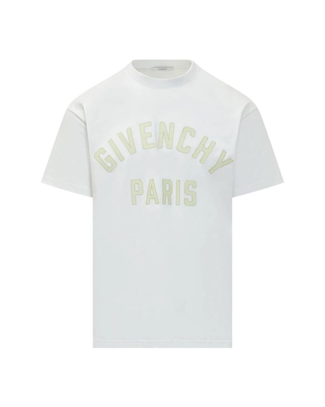Givenchy Tops ,Wit ,Katoen T-Shirt Van Katoen Met Paris-Borduursel in het White voor heren
