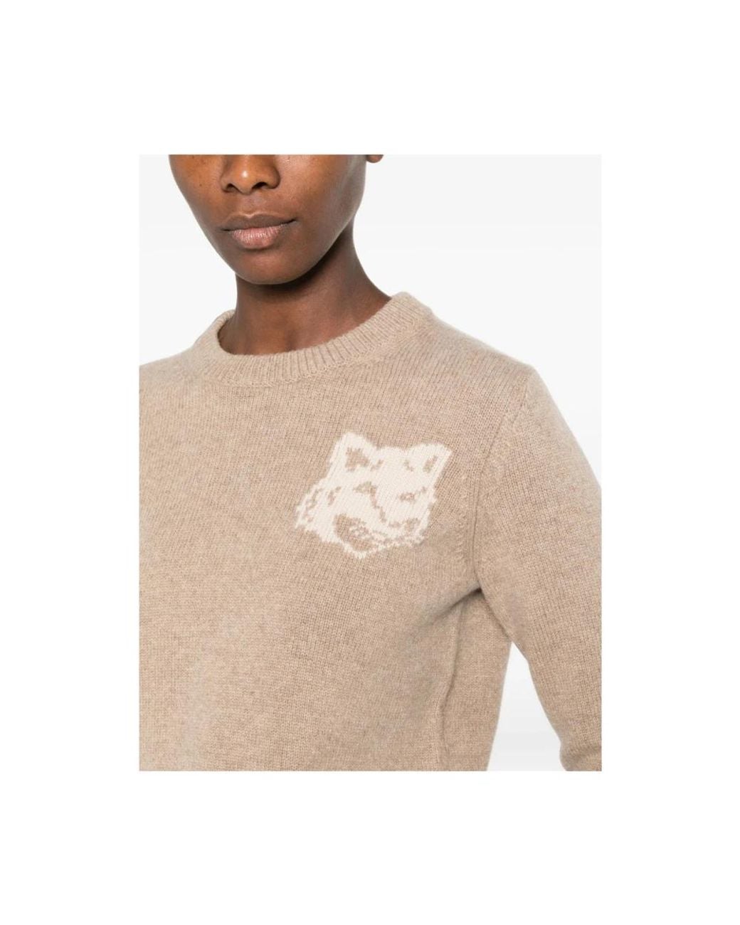 Maison Kitsuné Natural Round-Neck Knitwear
