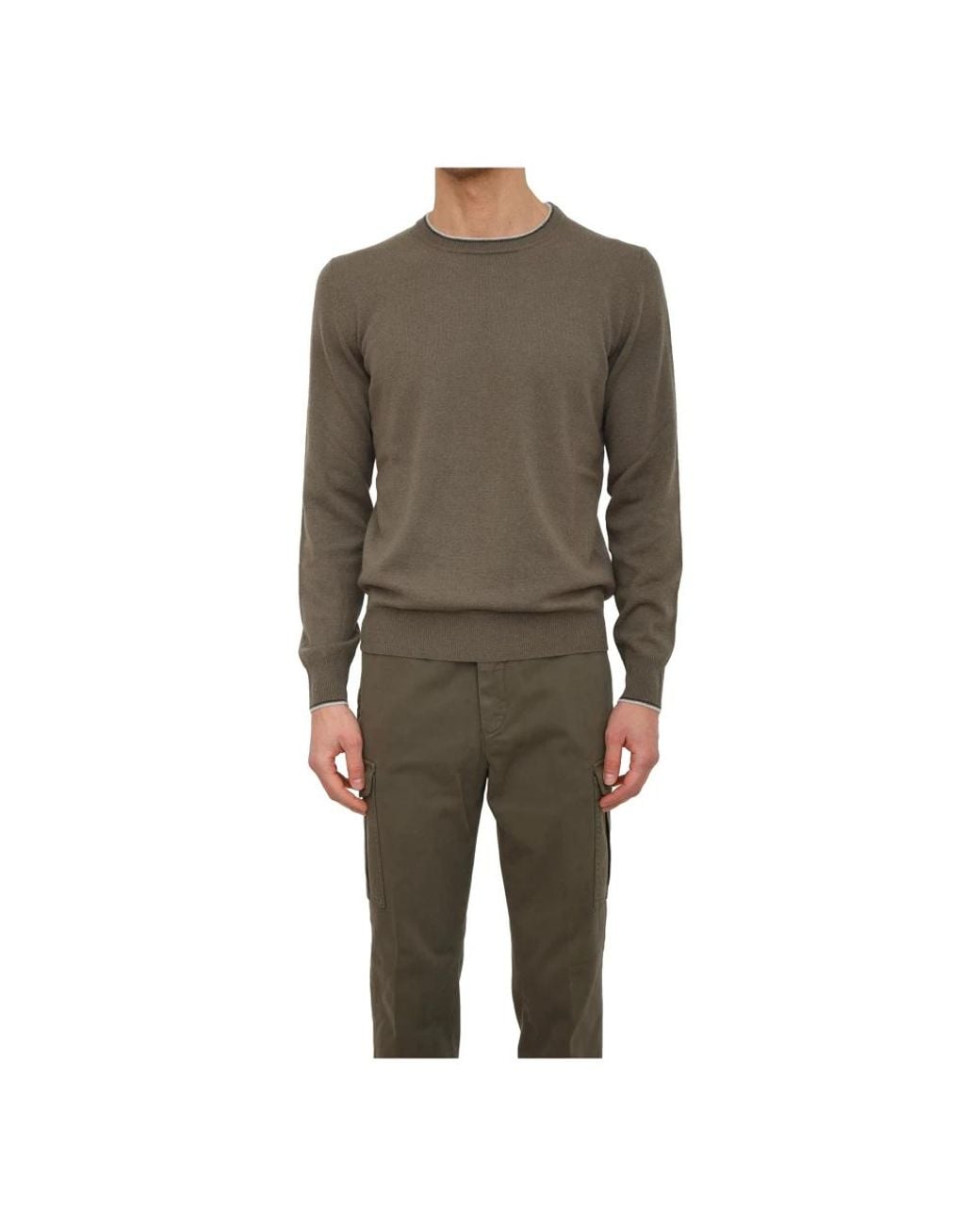 Peserico Green Round-Neck Knitwear for men