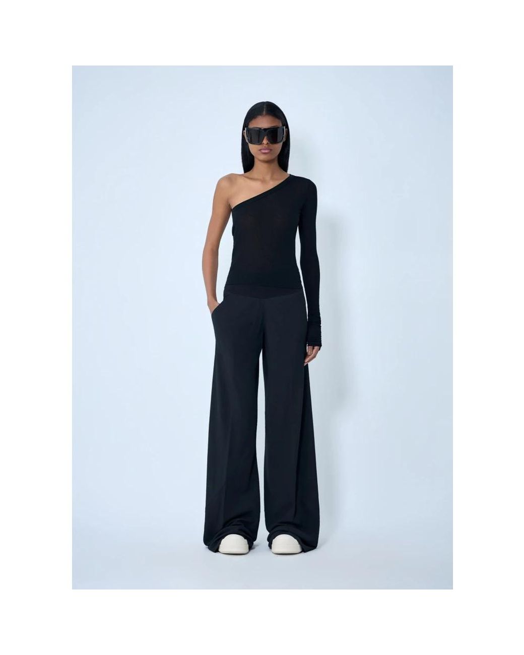 Rick Owens Blue Wide Trousers