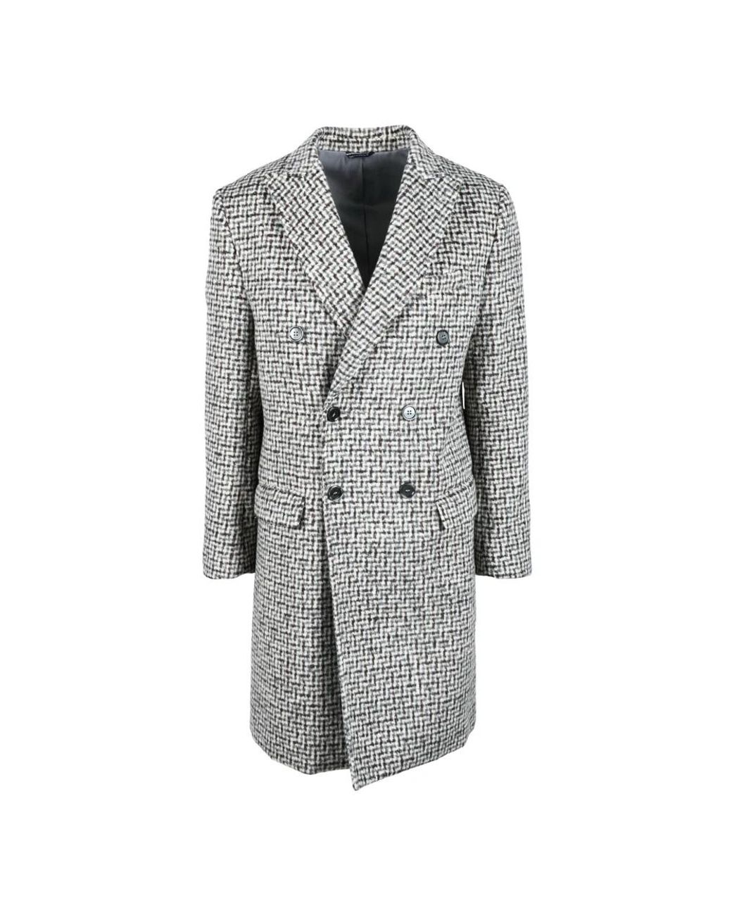 Daniele Alessandrini Gray Double-Breasted Coats for men