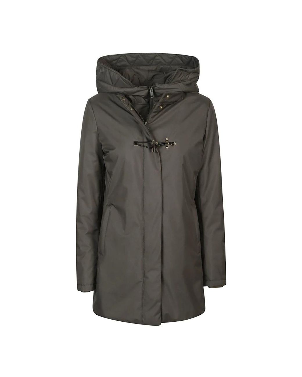 Fay Jassen ,Grijs ,Polyester Double Front Toggle Coat in het Gray