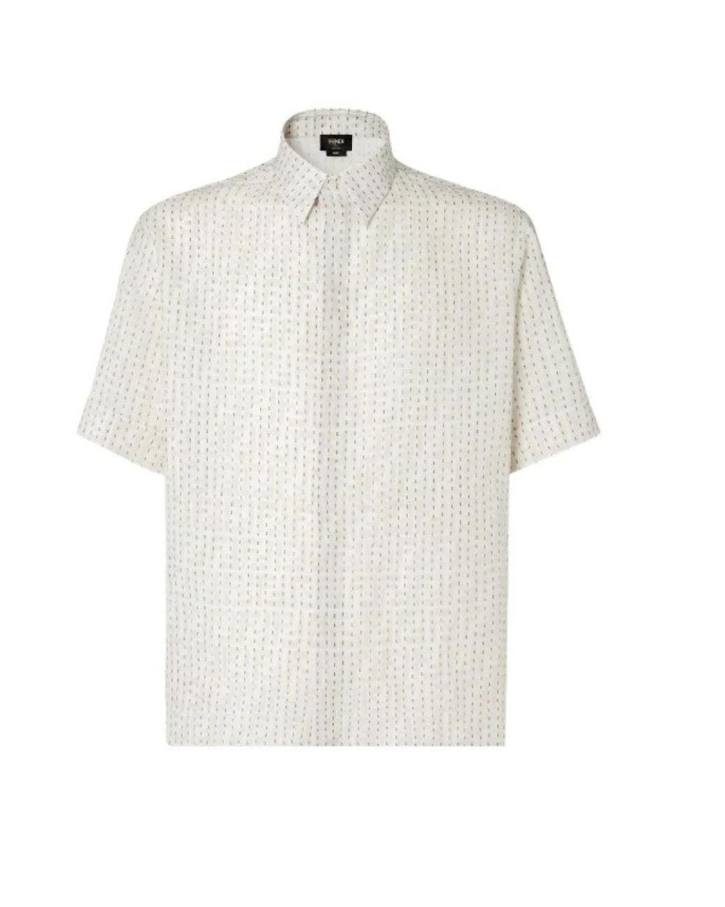 Fendi White Short Sleeve Shirts for men