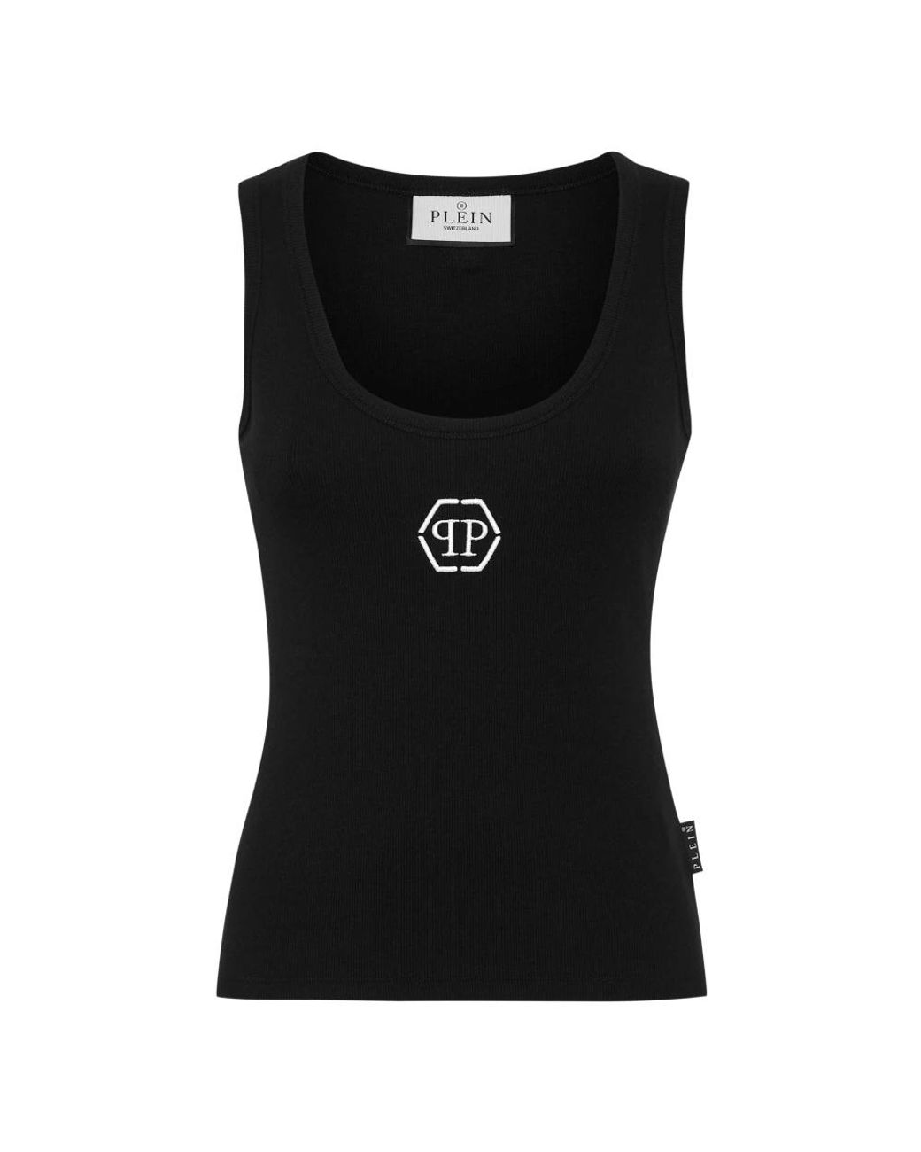 Top Sin Mangas Hexagonal Philipp Plein de color Black