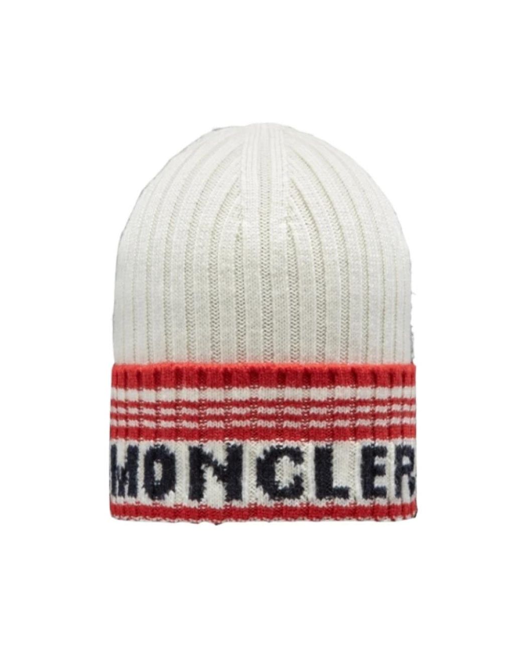 Cuffia con logo intarsia di da Uomo di Moncler in Rosso | Lyst