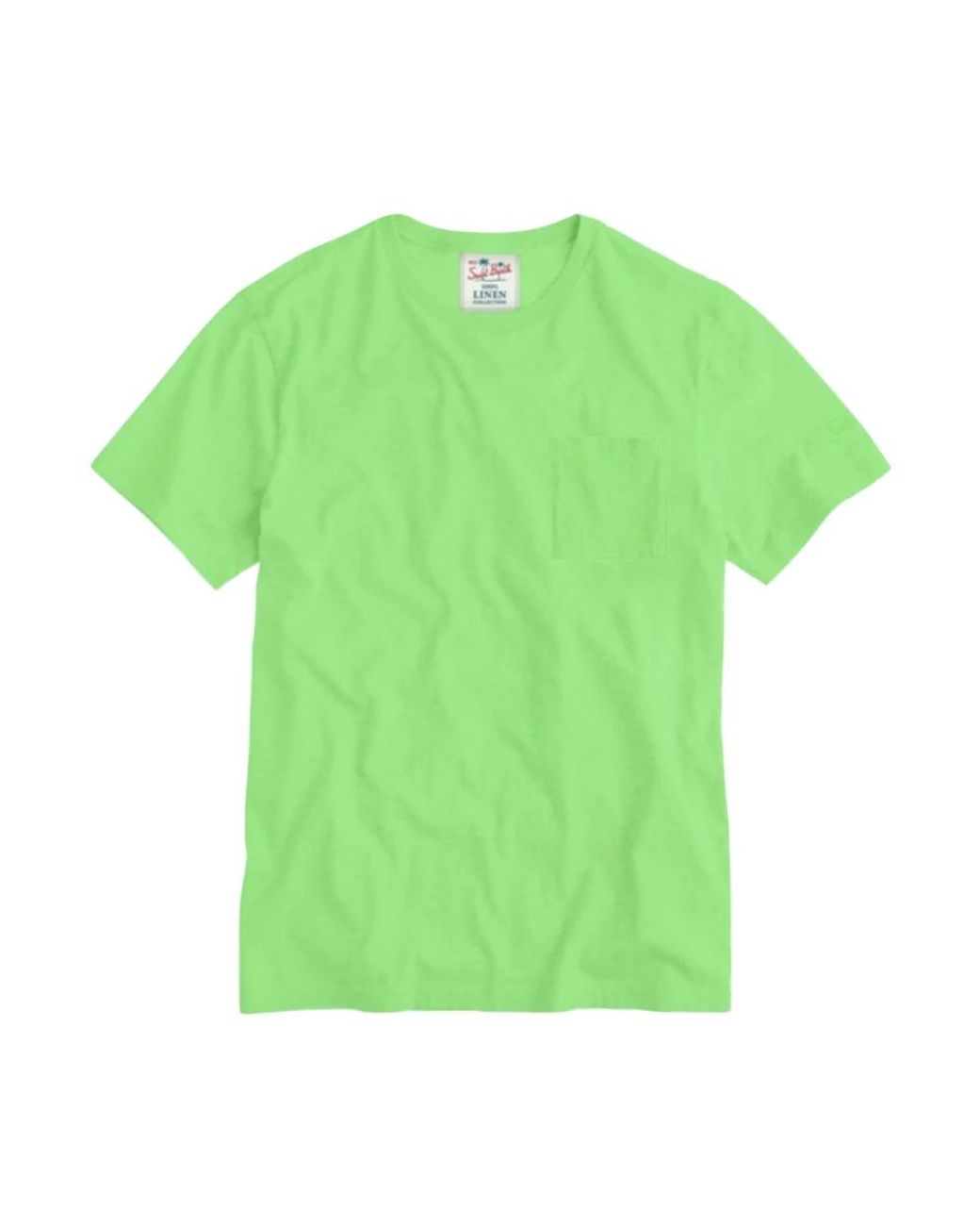 Mc2 Saint Barth Tops ,Groen ,Linnen Linnen T-Shirt Diverse Kleuren in het Green voor heren