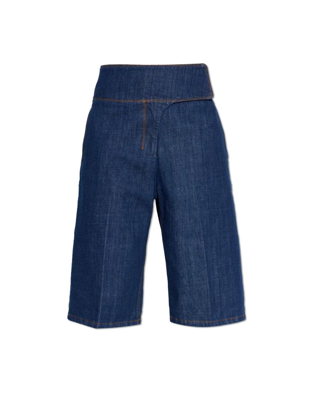 AMI Korte Broeken ,Blauw ,Katoen Wrapped Bermuda Shorts Met Riem in het Blue