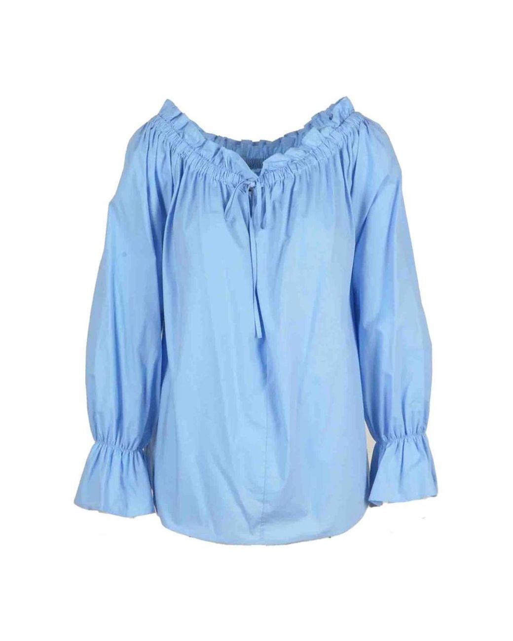 L'Autre Chose Overhemden ,Blauw ,Katoen Katoenen Blouse in het Blue