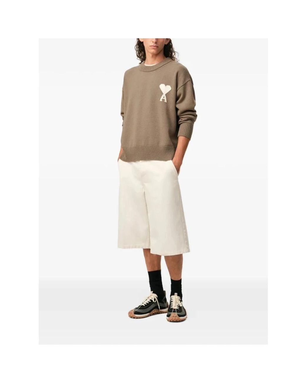 AMI Brown Round-Neck Knitwear
