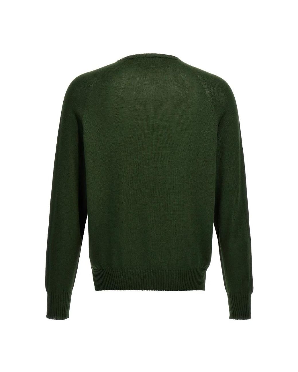 Ma'ry'ya Green Round-Neck Knitwear for men