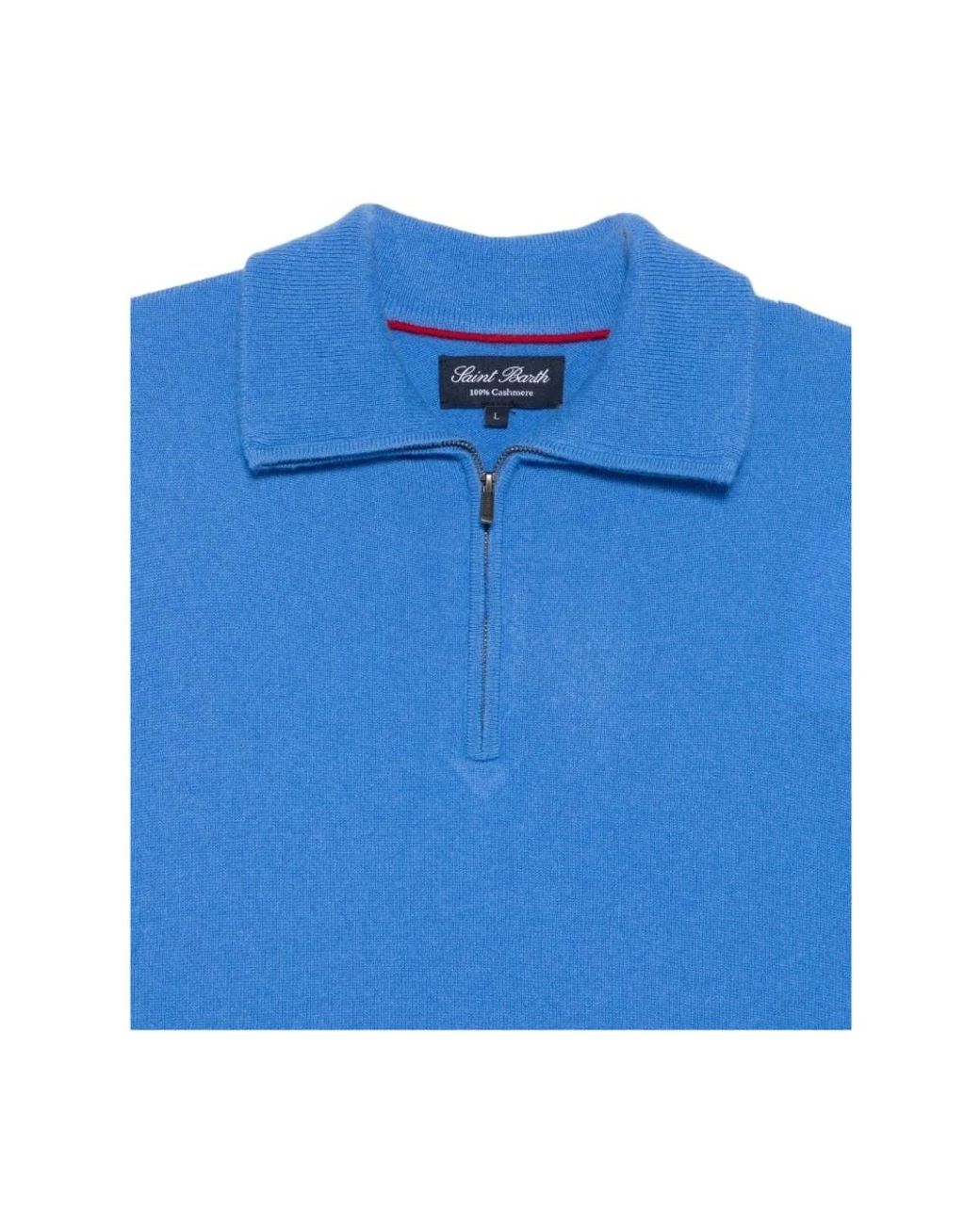 Mc2 Saint Barth Blue Cashmere Knitwear for men