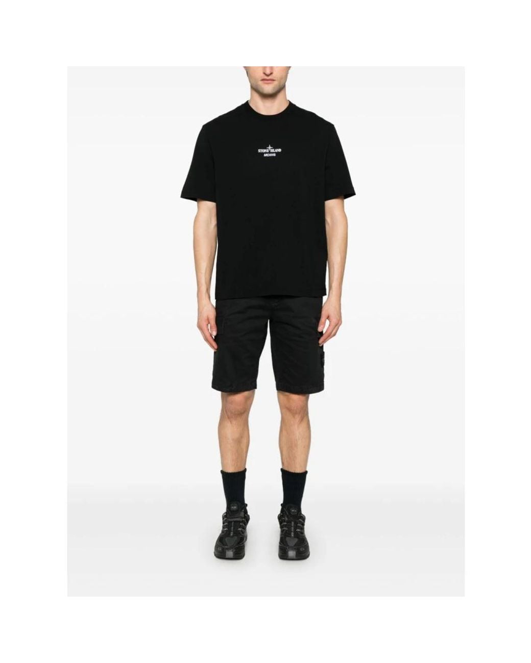 Stone Island Black Casual Shorts for men