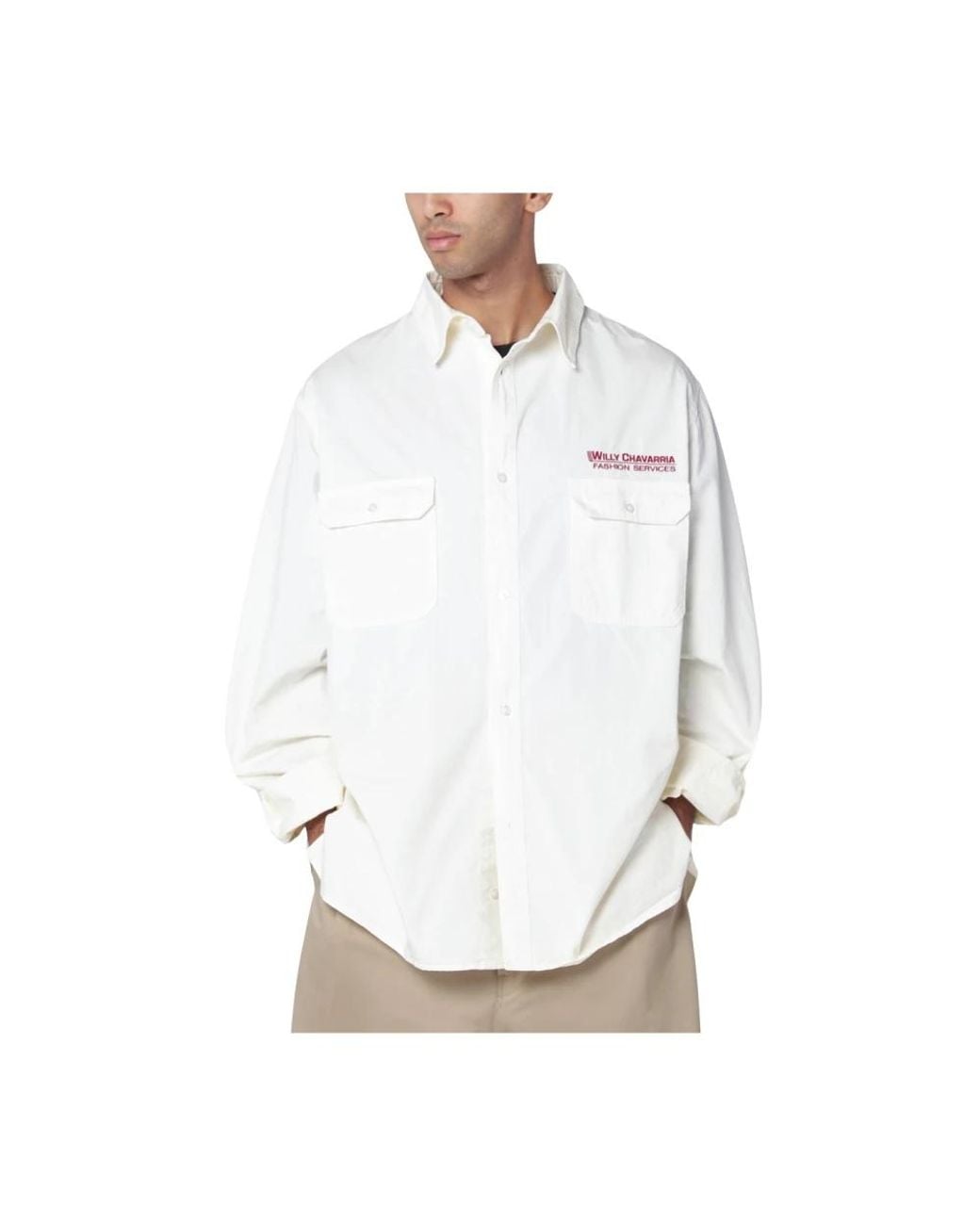 Willy Chavarria White Casual Shirts for men