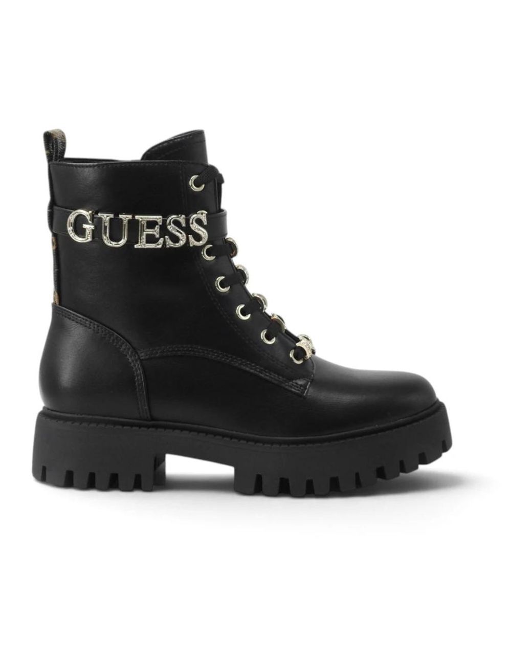 Guess Black Lace-Up Boots