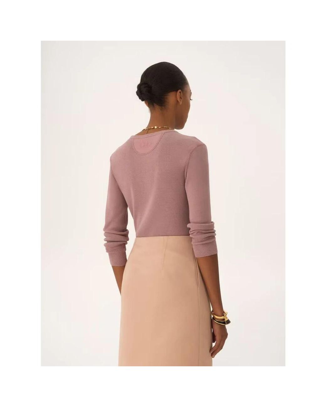 Chloé Pink Round-Neck Knitwear