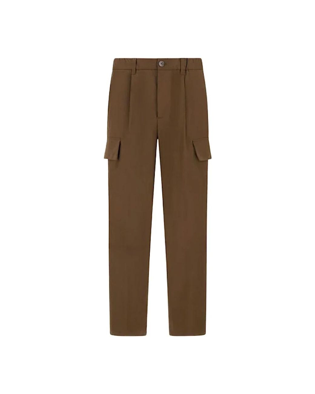Herno Brown Straight Trousers for men