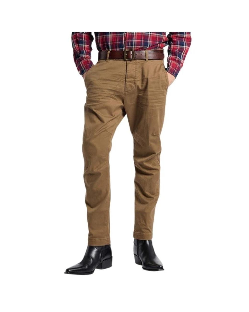 DSquared² Chino Broek Met Knoopsluiting in het Natural voor heren