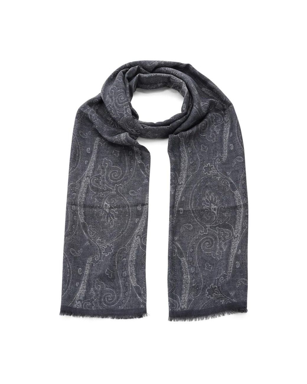 Etro Gray Winter Scarves for men
