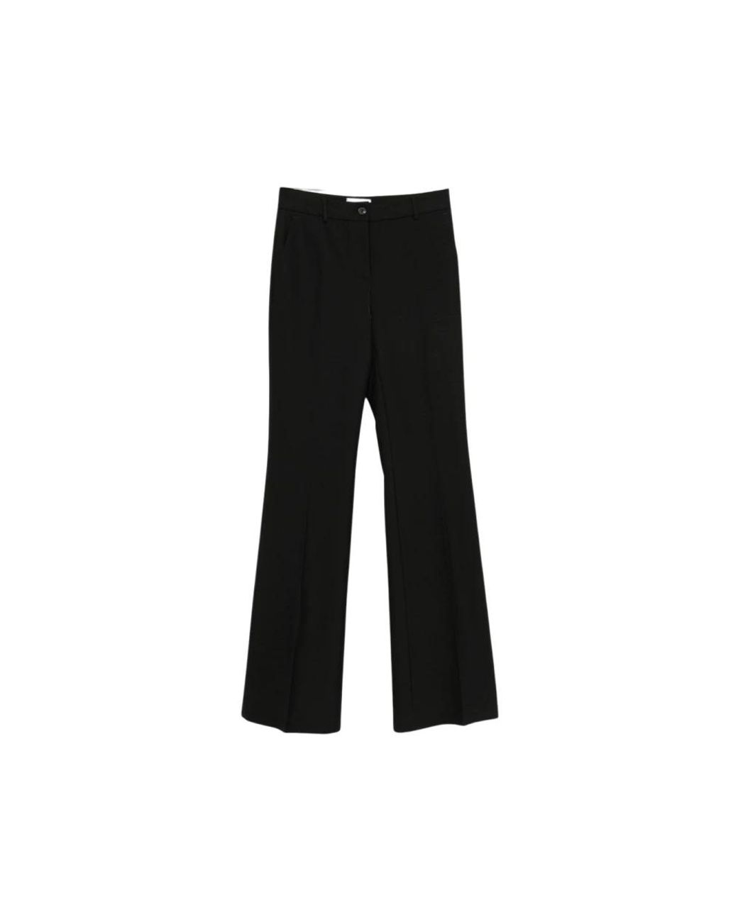 Via Masini 80 Black Straight Trousers