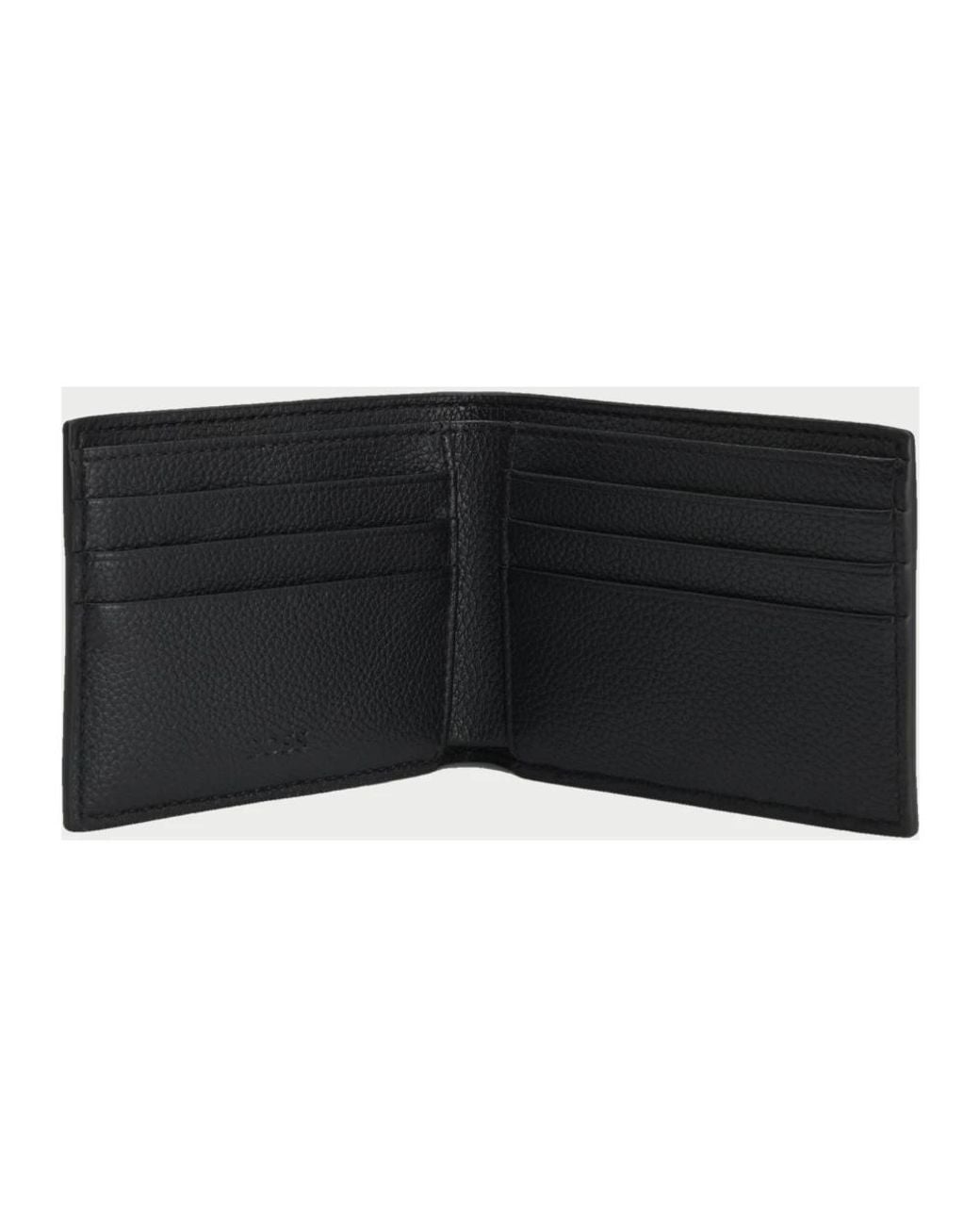 Boss Gekörnte Klappbrieftasche in Black für Herren