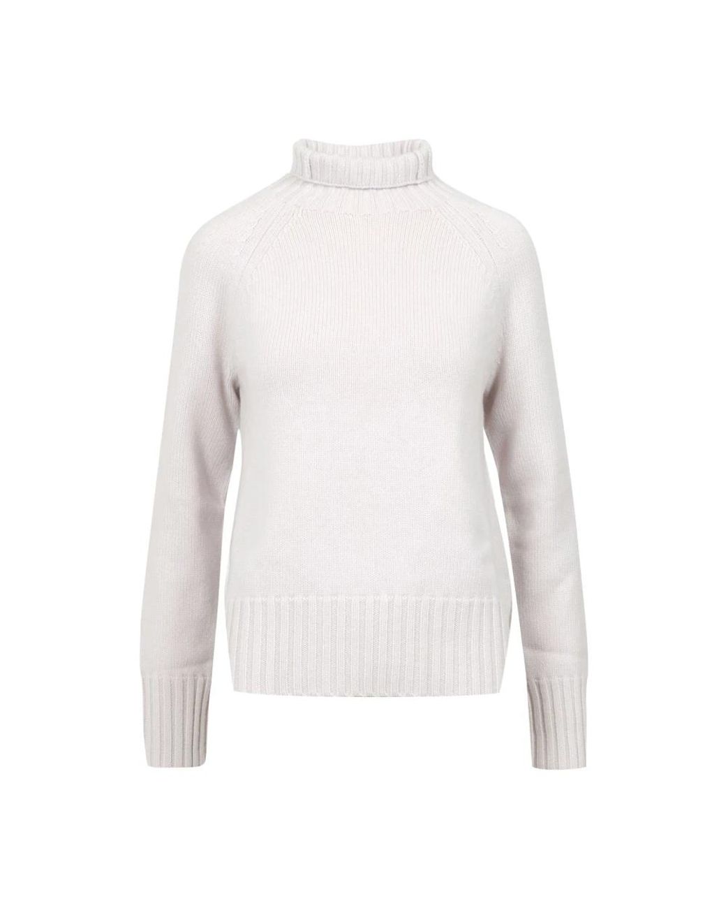 Max Mara Truien & Vesten ,Grijs ,Wol Wollen Trui Met Hoge Kraag in het White