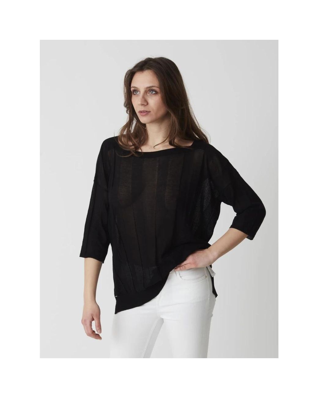 Manila Grace Black Blouses