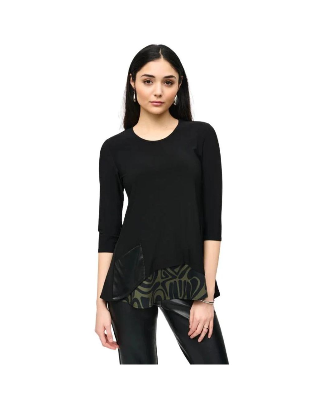 Joseph Ribkoff Black Long Sleeve T-Shirts
