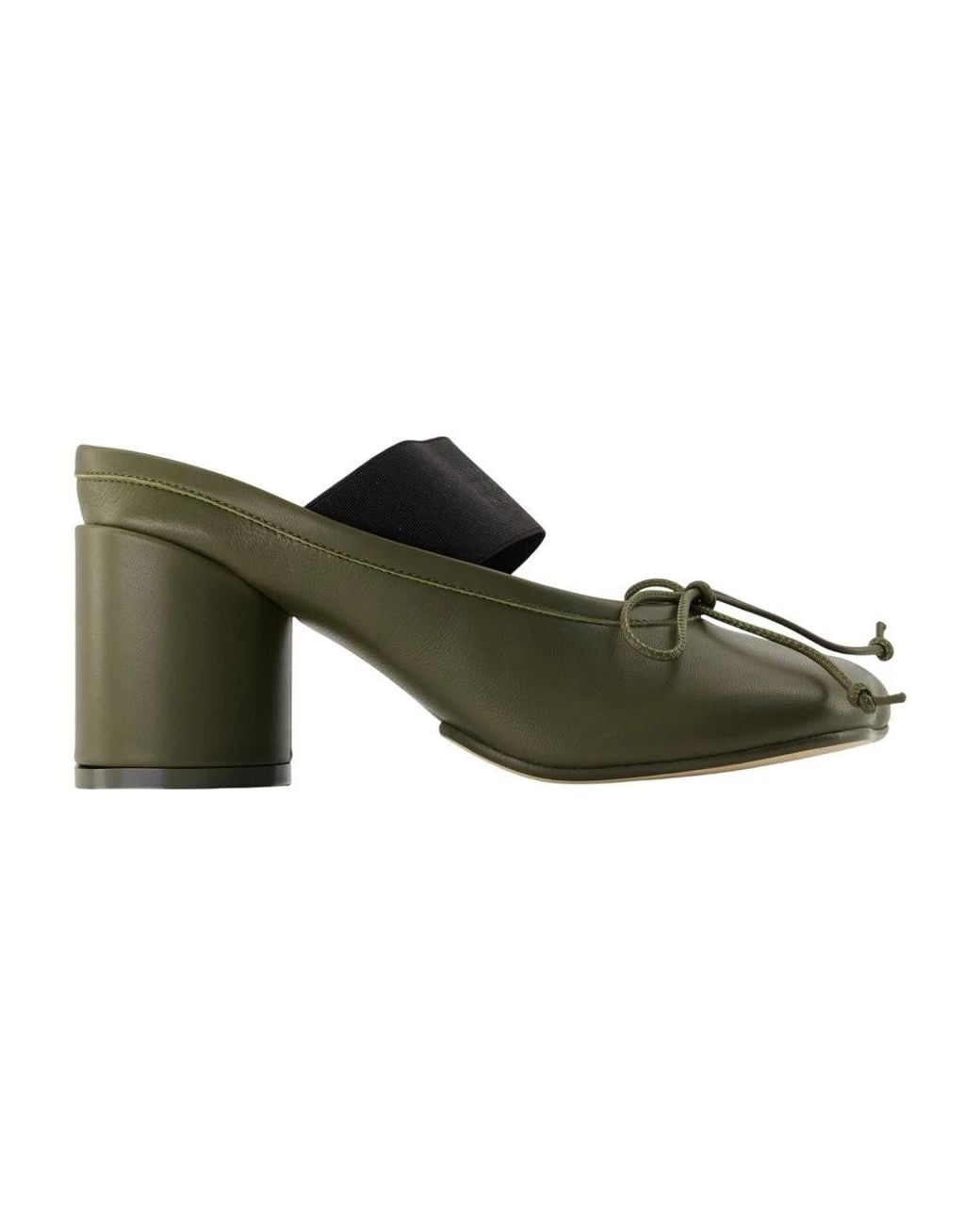MM6 by Maison Margiela Green Heeled Mules