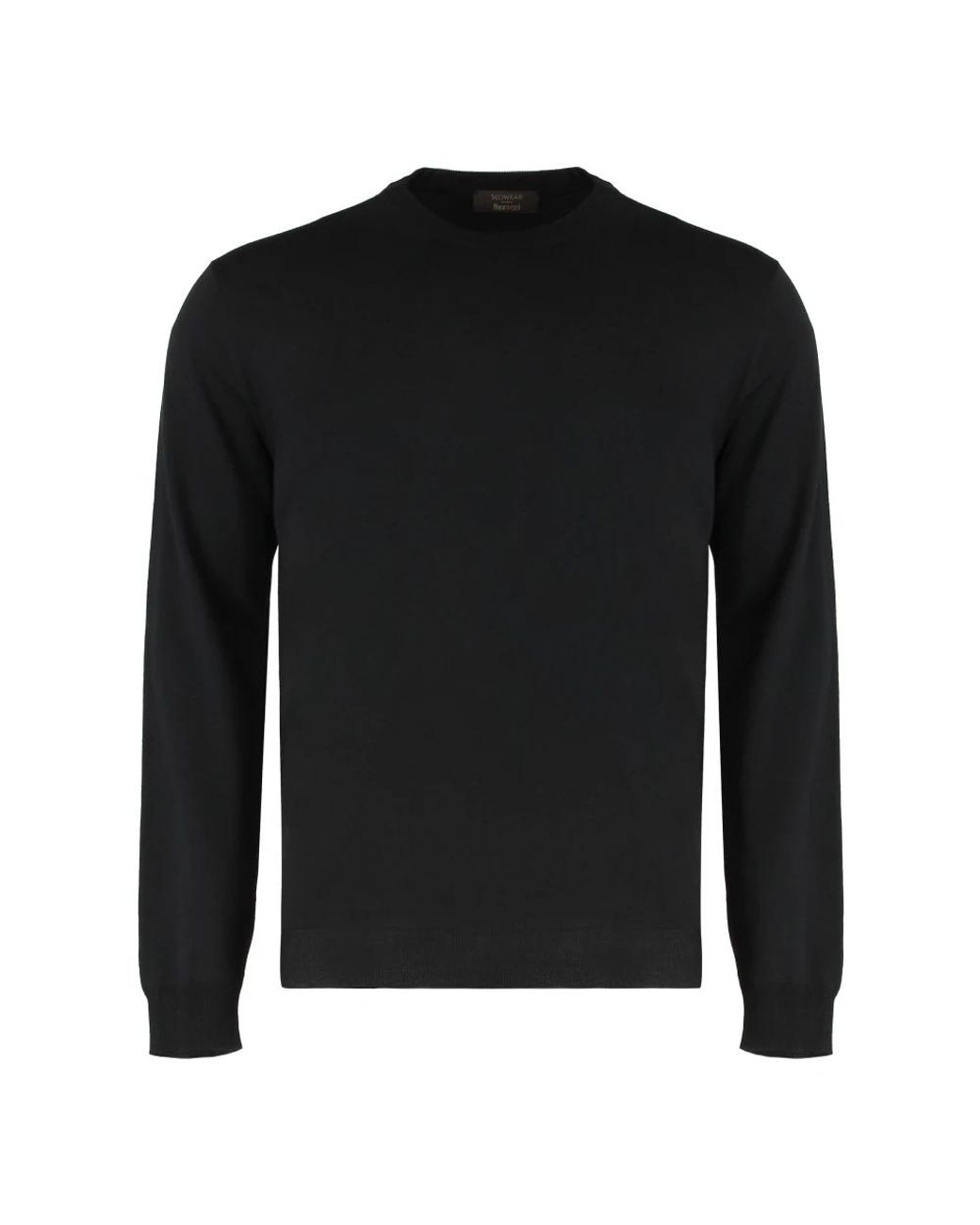 Slowear Truien & Vesten ,Grijs ,Wol Slim Fit Flexwool Crewneck Trui in het Black voor heren