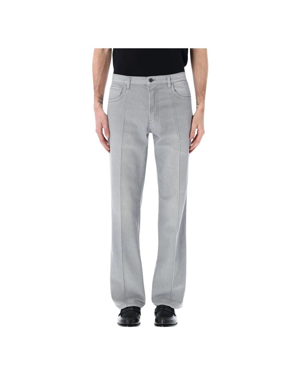 Prada Gray Straight Fit Jeans for men