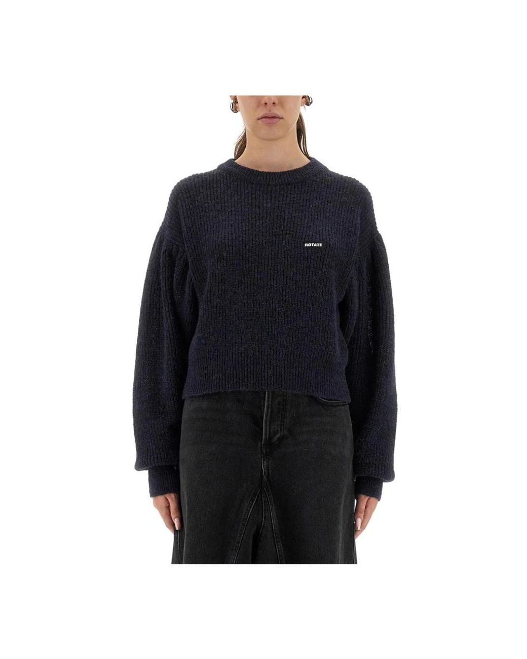 ROTATE BIRGER CHRISTENSEN Black Round-Neck Knitwear
