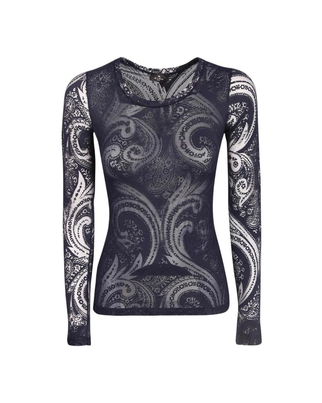 Etro Blue Long Sleeve T-Shirts