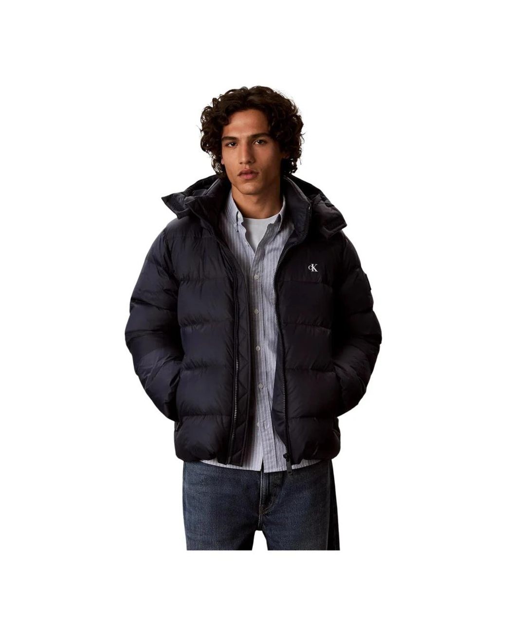 Calvin Klein Blue Relaxed Nylon Puffer Jacket for men