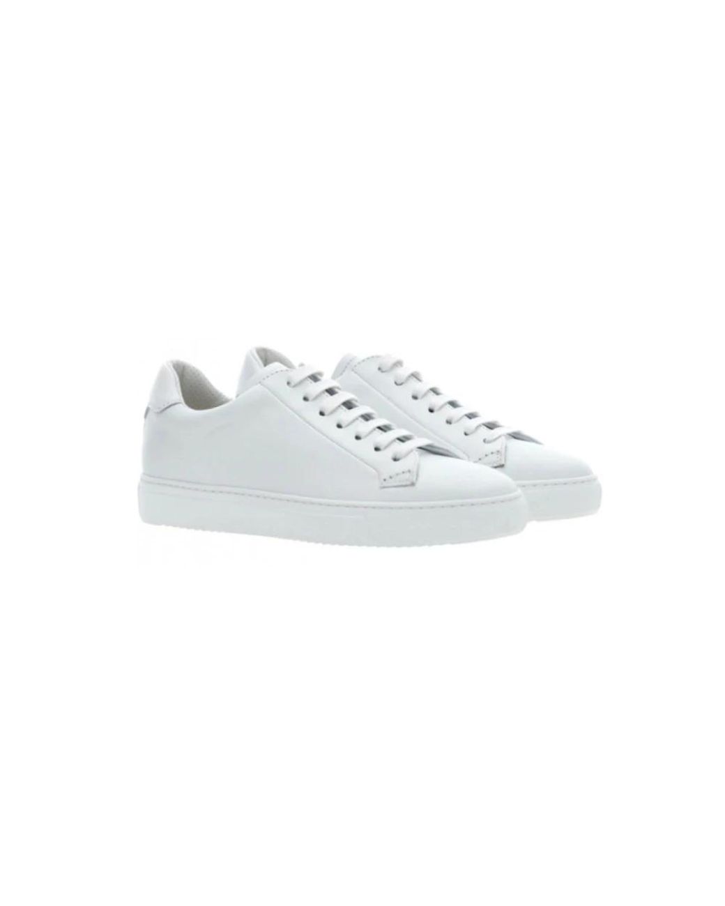 Doucal's White Minimal Leather Colorblock Sneakers for men