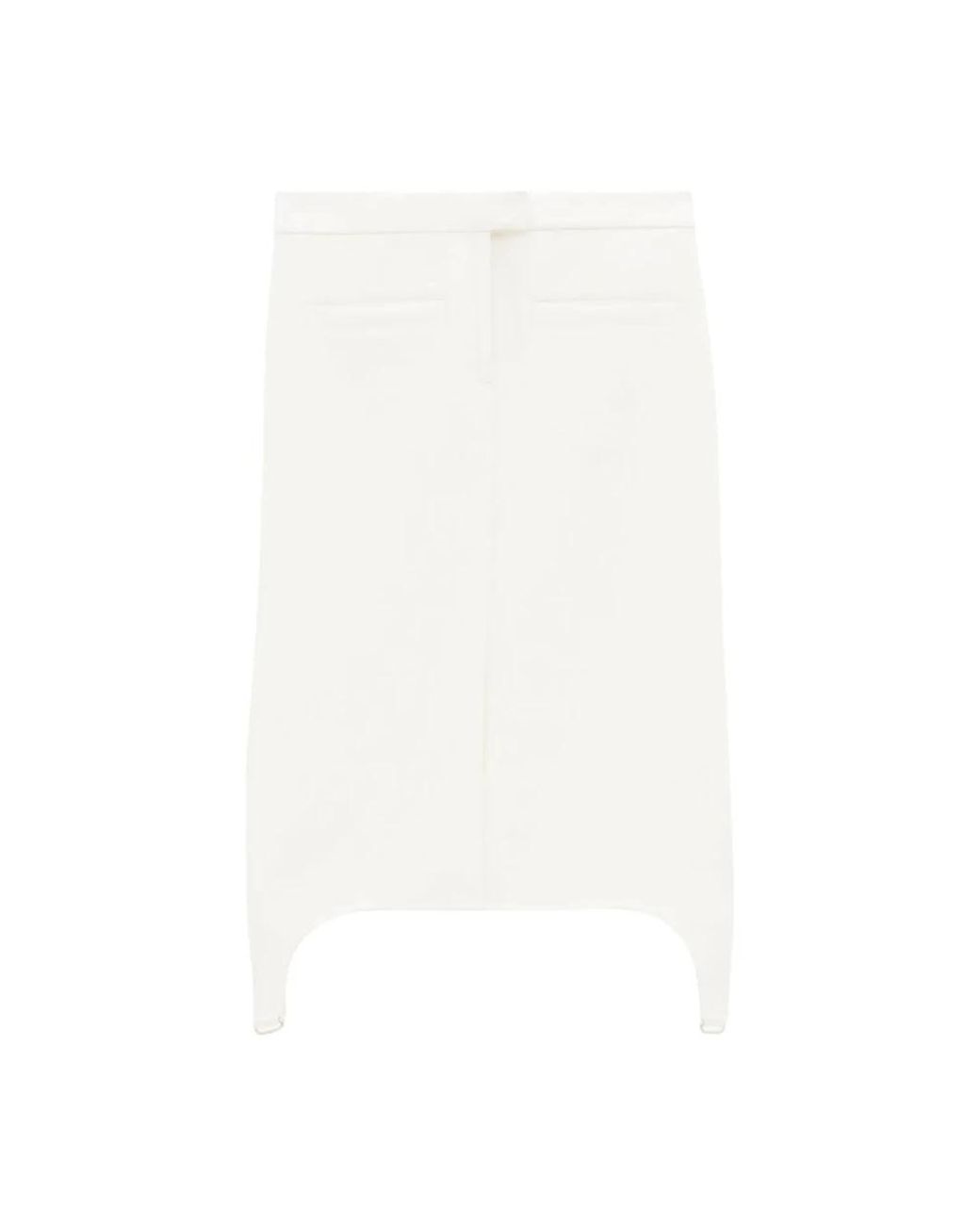 Courreges Rokken ,Wit ,Polyester Twill Suspender Mini Rok in het White