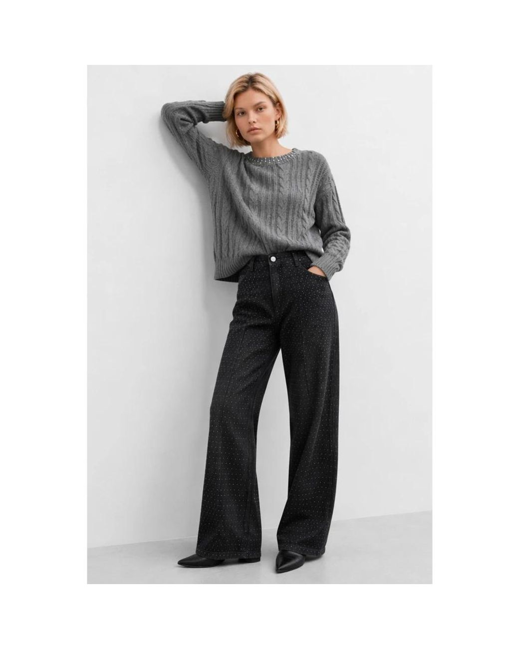 Wide Jeans Kocca de color Black