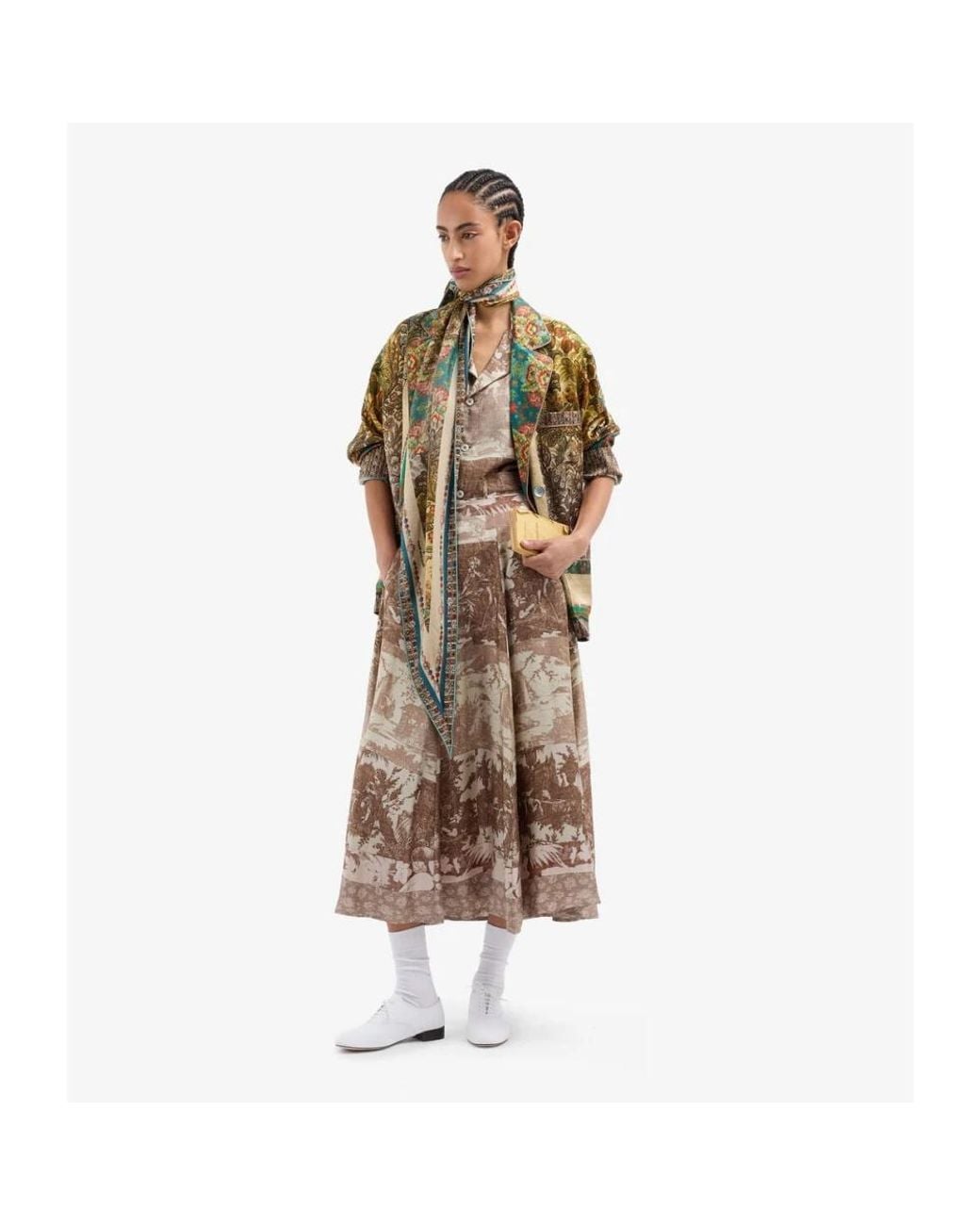 Pierre Louis Mascia Brown Midi Skirts