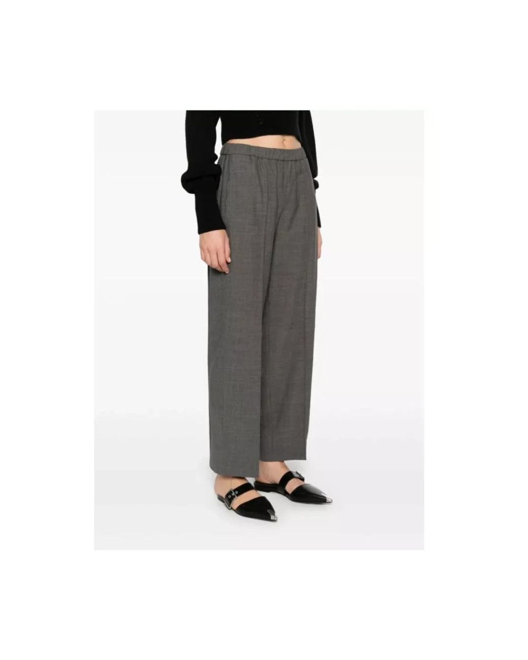 Fabiana Filippi Gray Straight Trousers