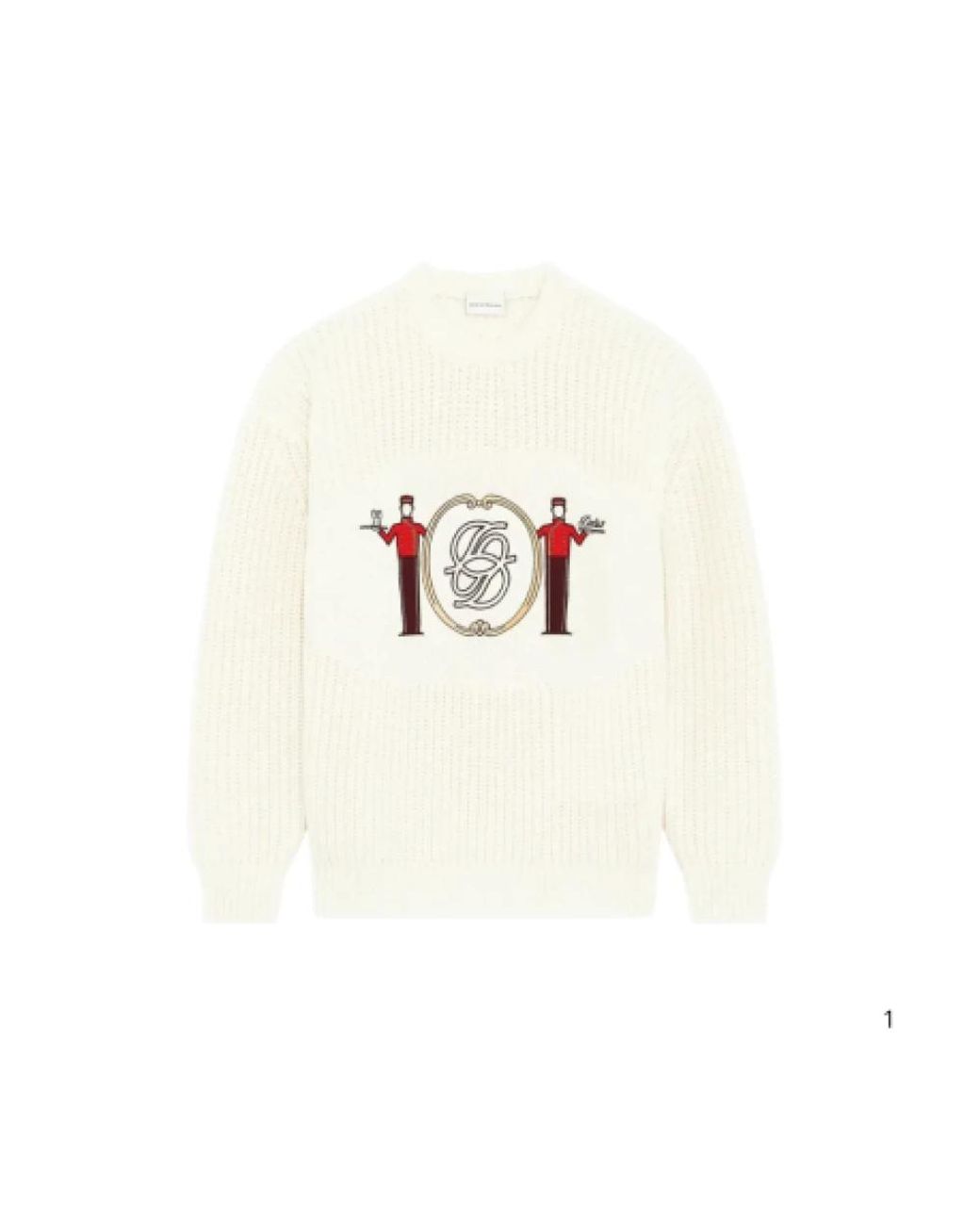 Drole de Monsieur White Round-Neck Knitwear for men