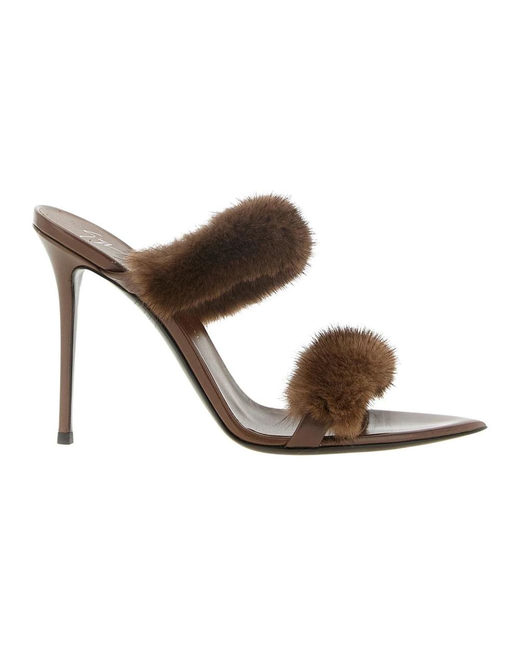 Giuseppe Zanotti Brown Heeled Mules