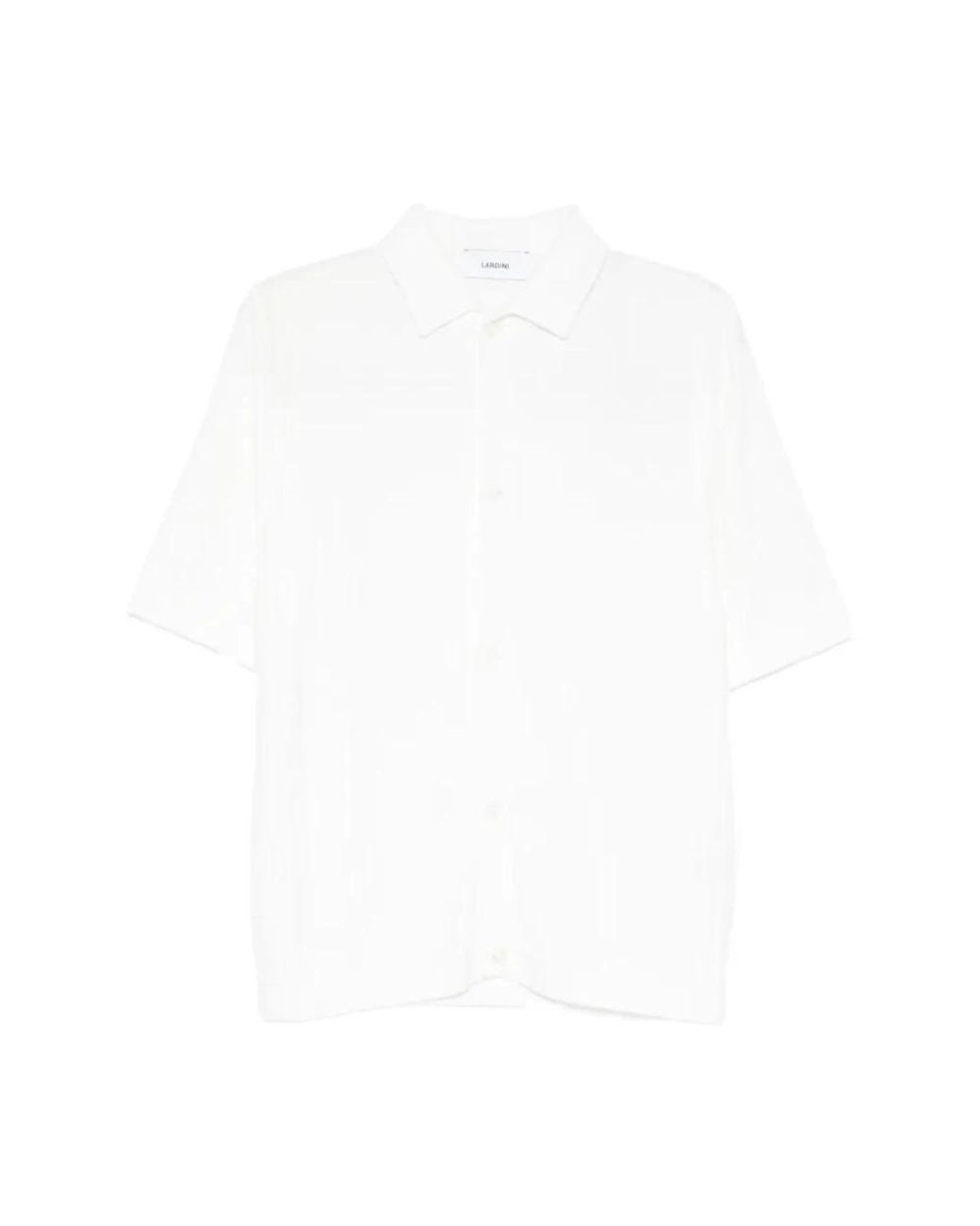 Lardini Ribbed Shirt in het White voor heren